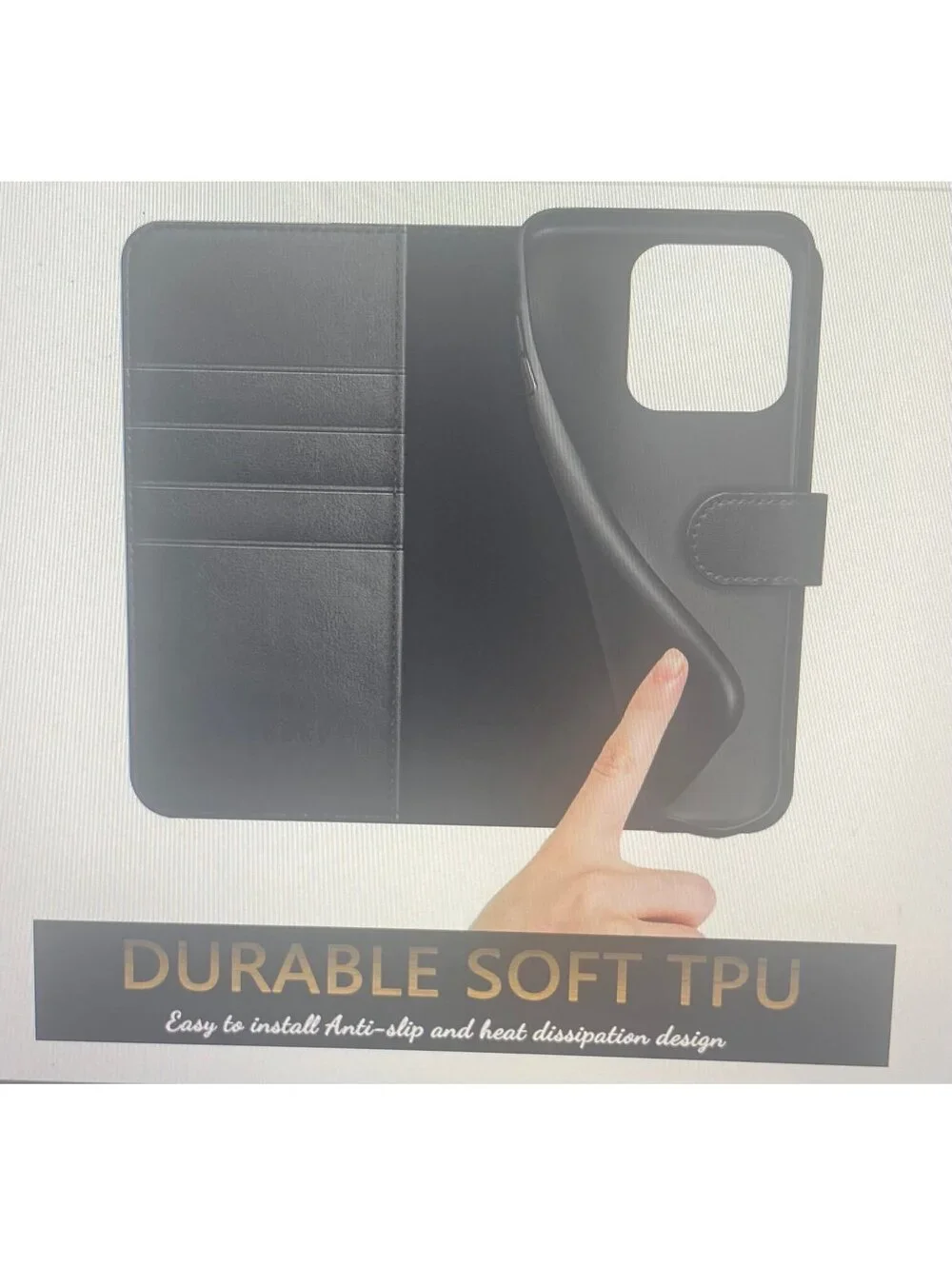 DuckSky Wallet Case for iPhone 16 Pro Max Black